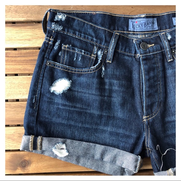 Lucky Brand Jeans Distressed Denim Shorts Size 25 - Picture 3 of 6